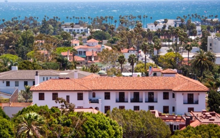 View of Santa Barbara and ocean from County Court House Observation Deck