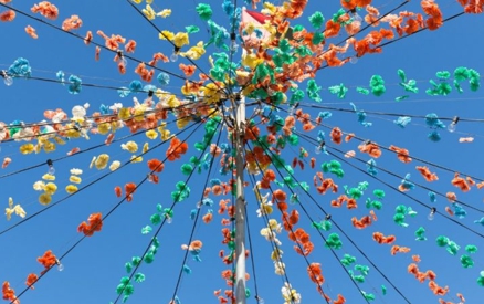 Flower decoration at the Summer Solstice in Santa Barbara